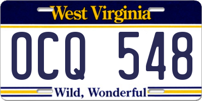 WV license plate OCQ548