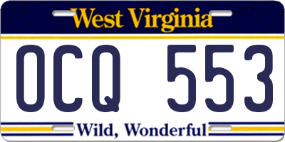 WV license plate OCQ553