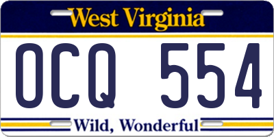 WV license plate OCQ554