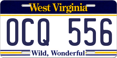 WV license plate OCQ556