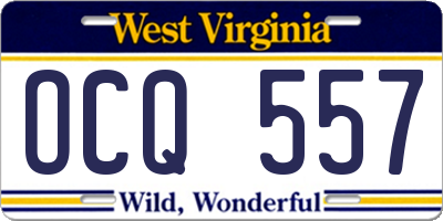 WV license plate OCQ557
