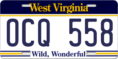 WV license plate OCQ558