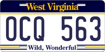 WV license plate OCQ563