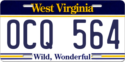 WV license plate OCQ564