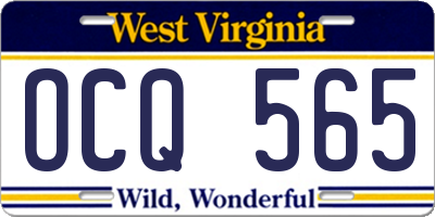 WV license plate OCQ565