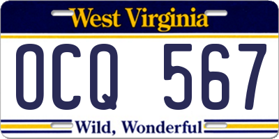 WV license plate OCQ567