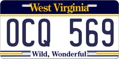 WV license plate OCQ569