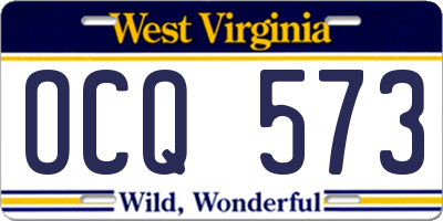 WV license plate OCQ573