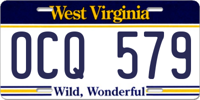 WV license plate OCQ579