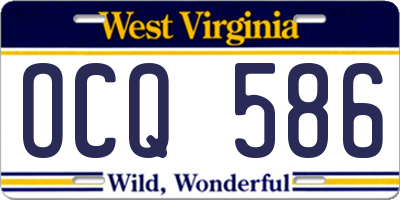 WV license plate OCQ586