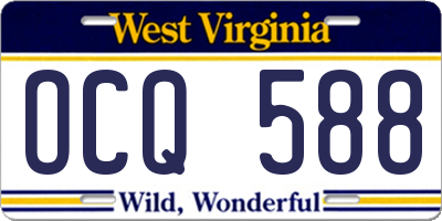 WV license plate OCQ588