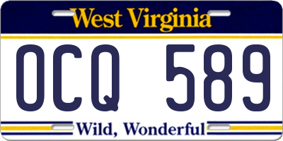 WV license plate OCQ589