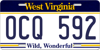 WV license plate OCQ592