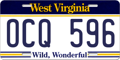 WV license plate OCQ596