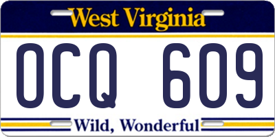 WV license plate OCQ609