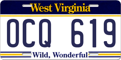 WV license plate OCQ619