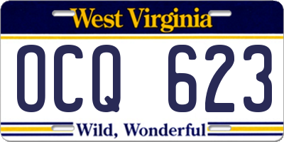 WV license plate OCQ623