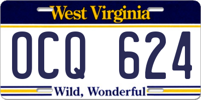 WV license plate OCQ624