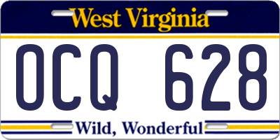 WV license plate OCQ628