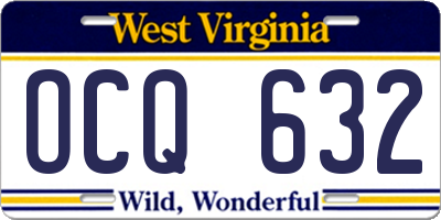 WV license plate OCQ632