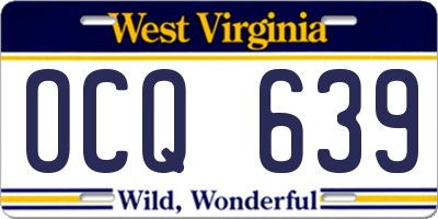 WV license plate OCQ639