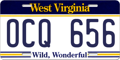 WV license plate OCQ656