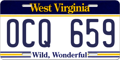 WV license plate OCQ659