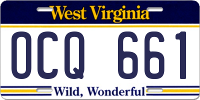 WV license plate OCQ661