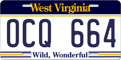 WV license plate OCQ664