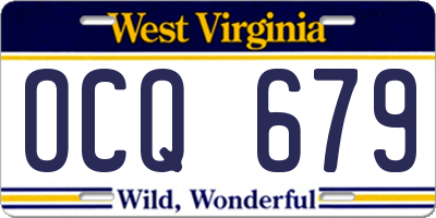 WV license plate OCQ679