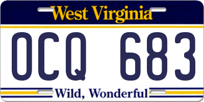 WV license plate OCQ683