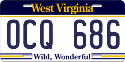 WV license plate OCQ686