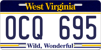 WV license plate OCQ695