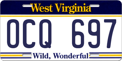 WV license plate OCQ697