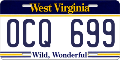 WV license plate OCQ699
