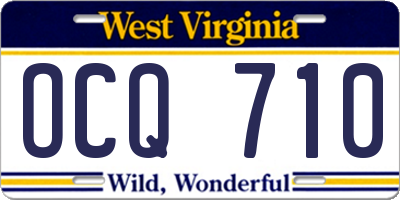 WV license plate OCQ710