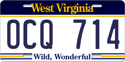 WV license plate OCQ714