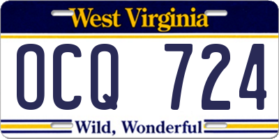 WV license plate OCQ724