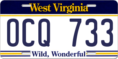 WV license plate OCQ733