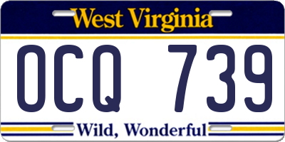 WV license plate OCQ739