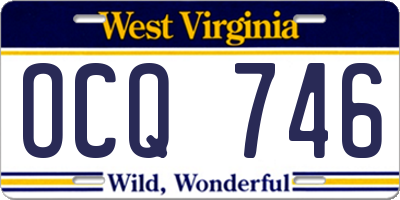 WV license plate OCQ746