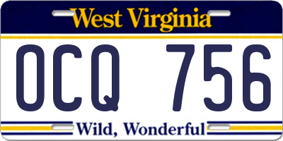WV license plate OCQ756
