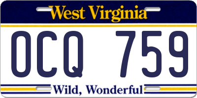 WV license plate OCQ759