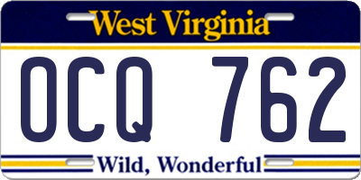 WV license plate OCQ762