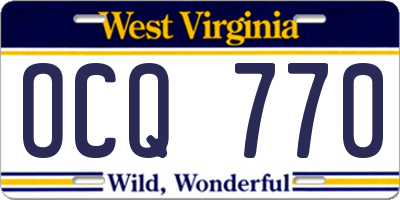 WV license plate OCQ770