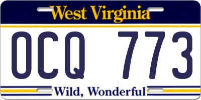 WV license plate OCQ773