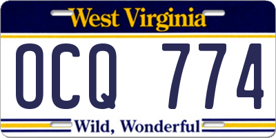WV license plate OCQ774