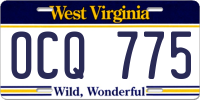 WV license plate OCQ775