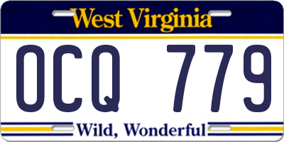 WV license plate OCQ779
