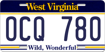 WV license plate OCQ780